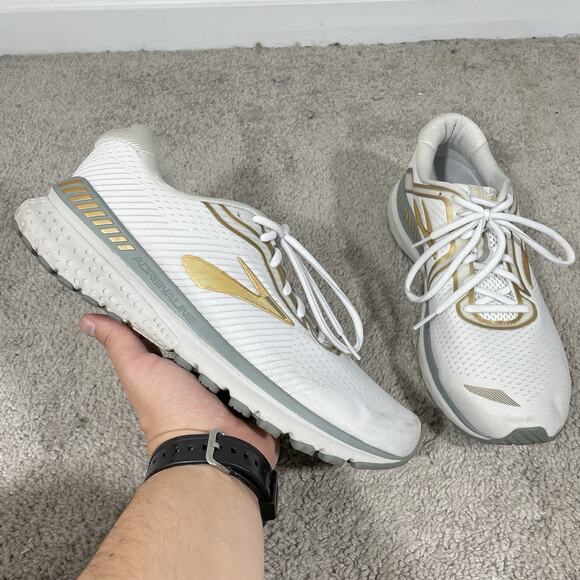 Brooks Shoes - Brooks Adrenaline GTS 20 Running Shoes Womens Size 11 B White Gold 1202961B164